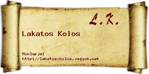 Lakatos Kolos névjegykártya