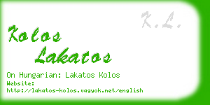 kolos lakatos business card